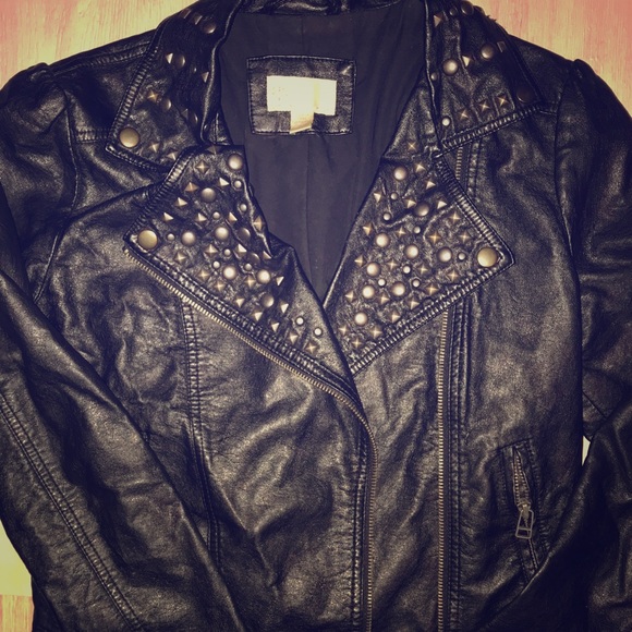 Ladies Pleather Studded Jacket - Picture 2 of 6